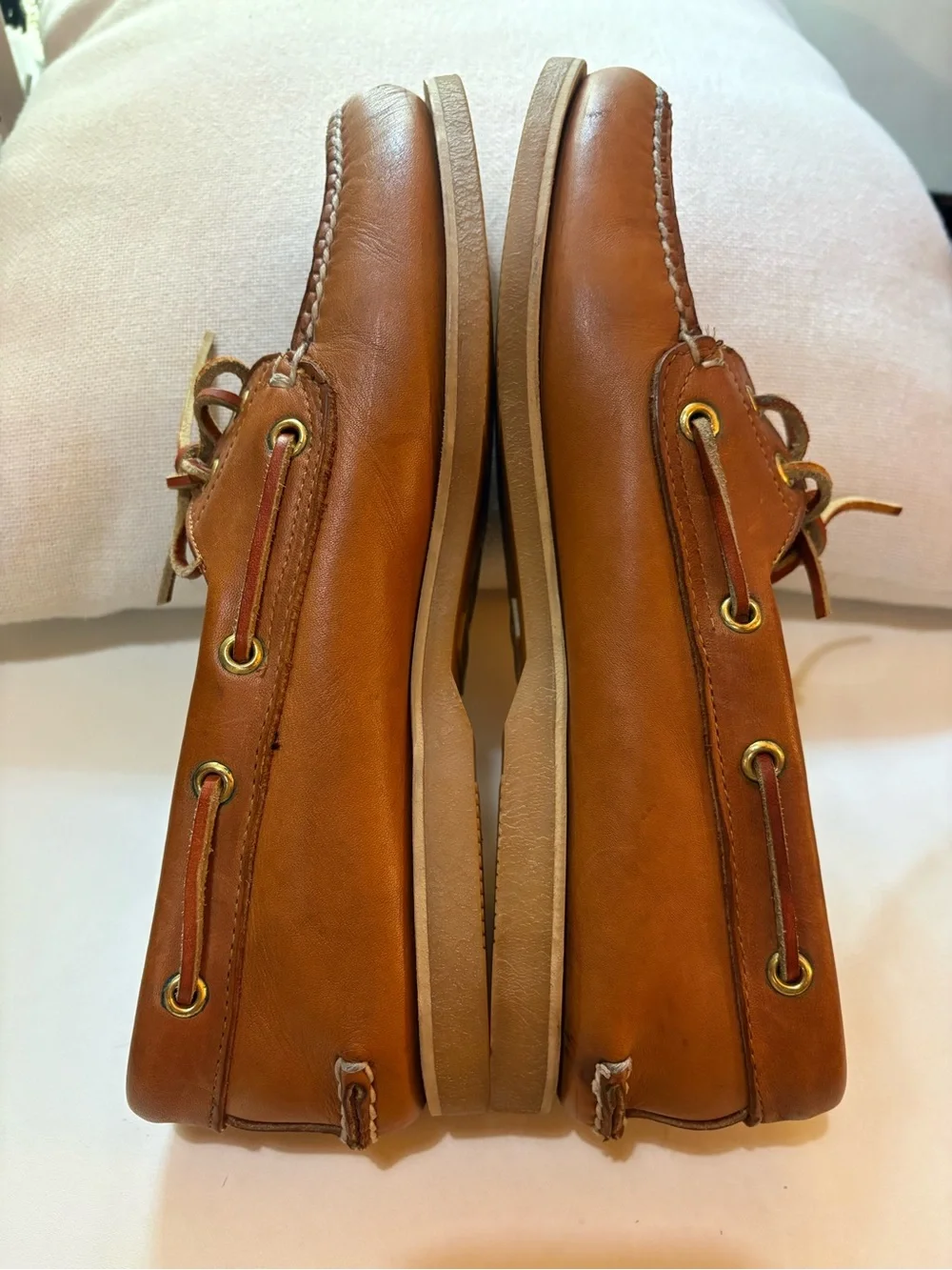 Timberlands 2 Eye Men's Classic Brown Leather Boat Shoes. Size 10
